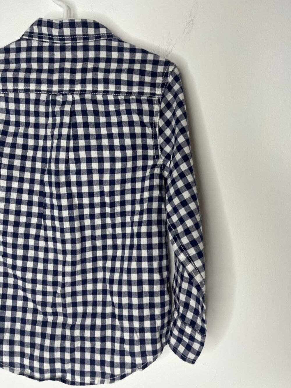 Cat & Jack Boys Plaid Button Down Shirt XS 4-5 Blue White Long Sleeve - Picture 11 of 12